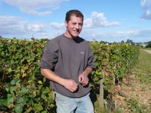 Arnaud Mortet in his vineyard